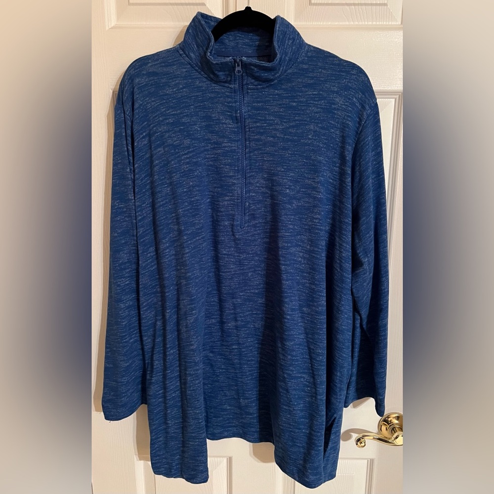 Woman Within Blue Quarter-zip Top